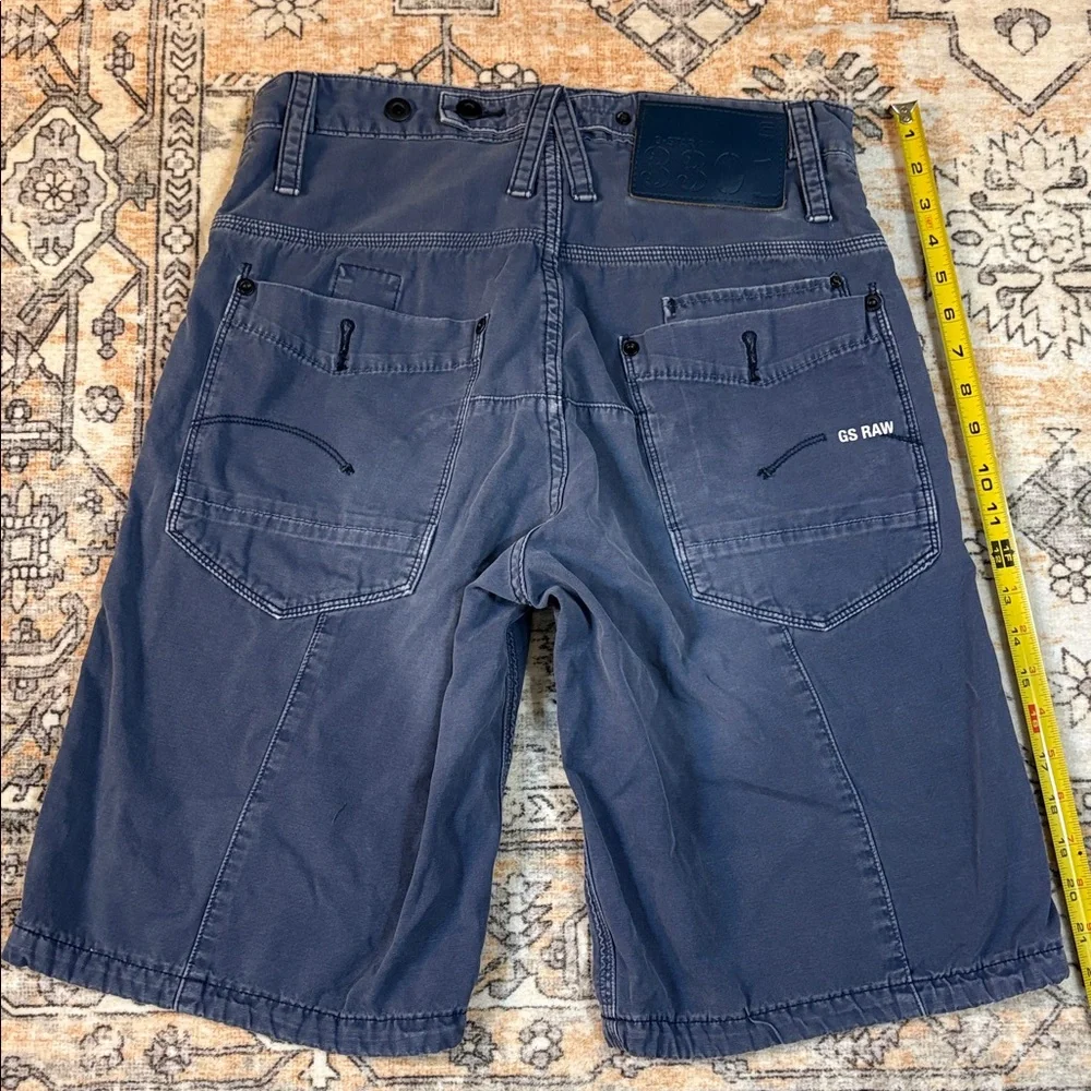 G STAR RAW DENIM 31 Army Loose button fly  shorts in blue
